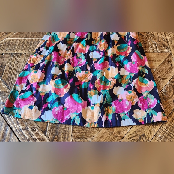 J. CREW Bright Floral A-Line Knee Length Cotton Skirt Size 2 - Picture 4 of 9